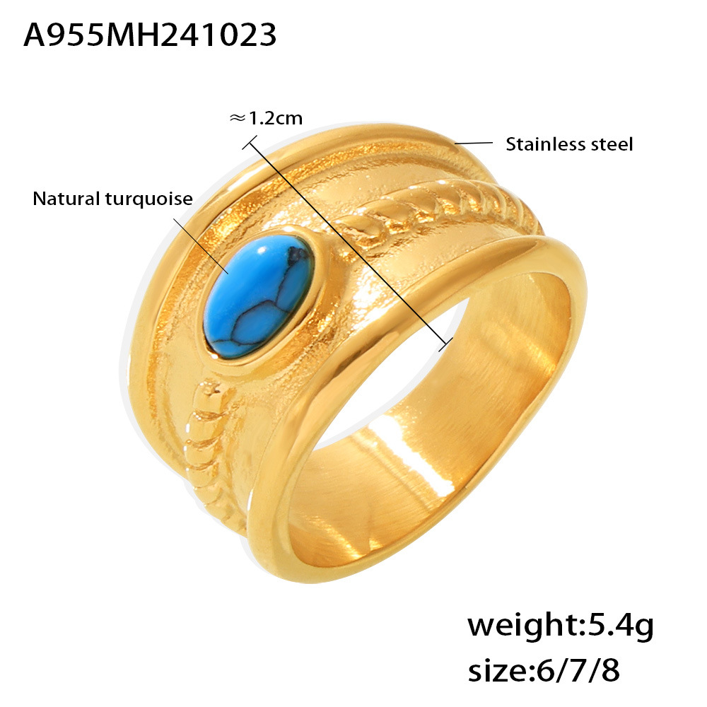 A955-Golden Turquoise Ring