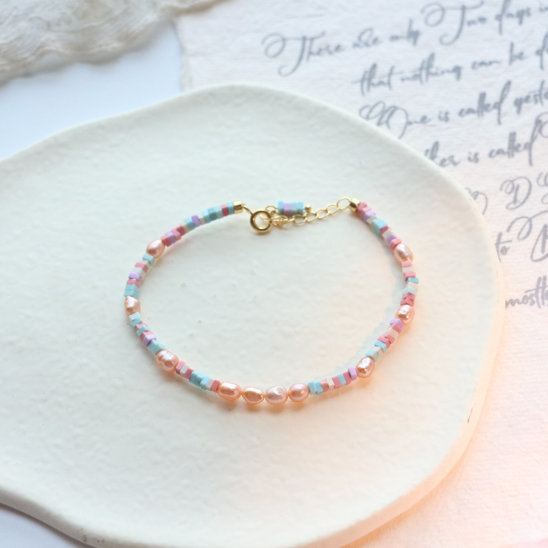 Pink Pearl bracelet 16 and 4cm