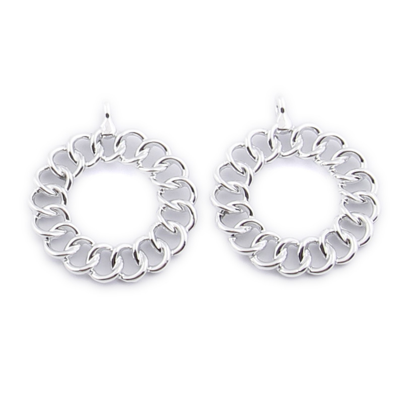 Round bright silver 32*26mm