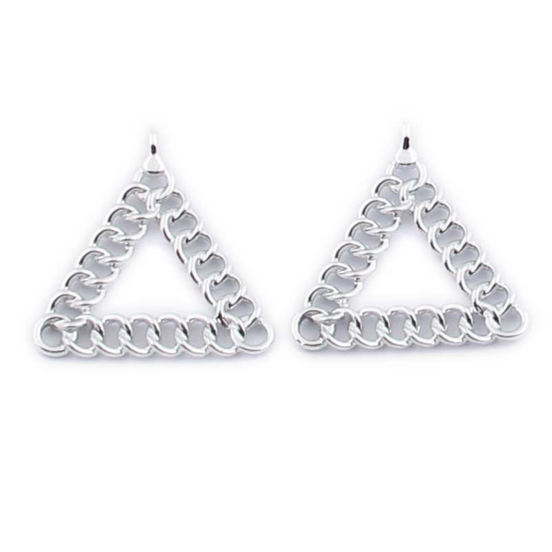 Triangle bright silver 30*30mm