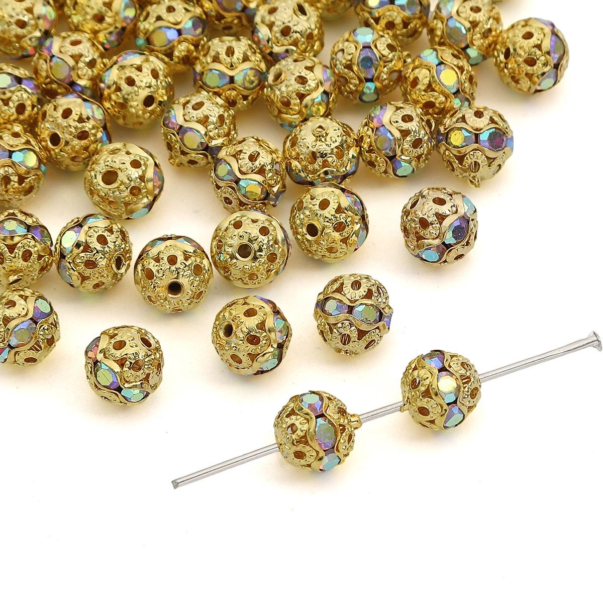 #02 8mm gold 10 pieces/bag