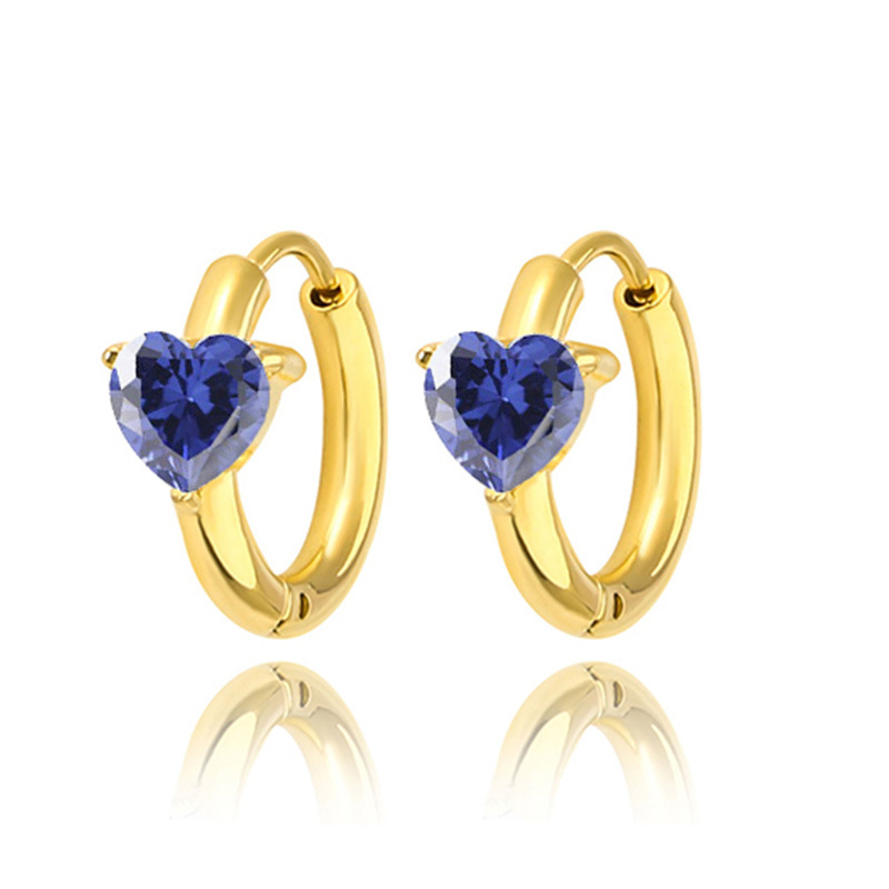 Blue-gold stud earrings