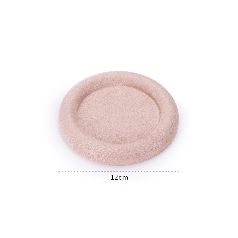 36-pink velvet skin round empty disk 12×1.8cm