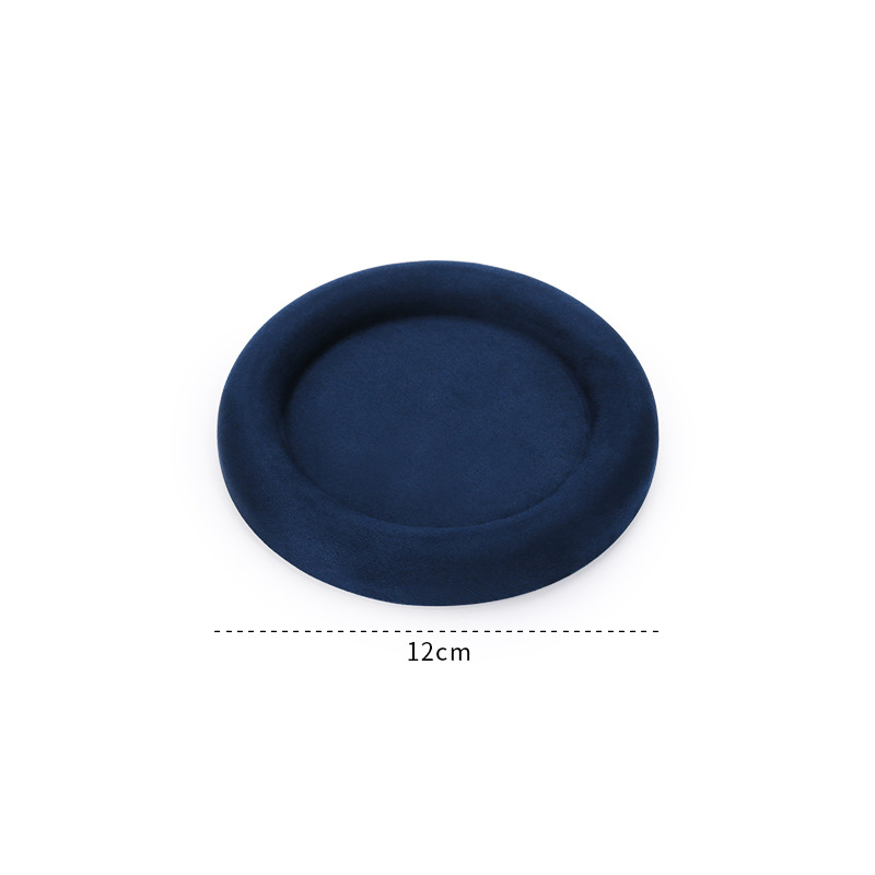 35-blue velvet skin round empty disk 12×1.8cm