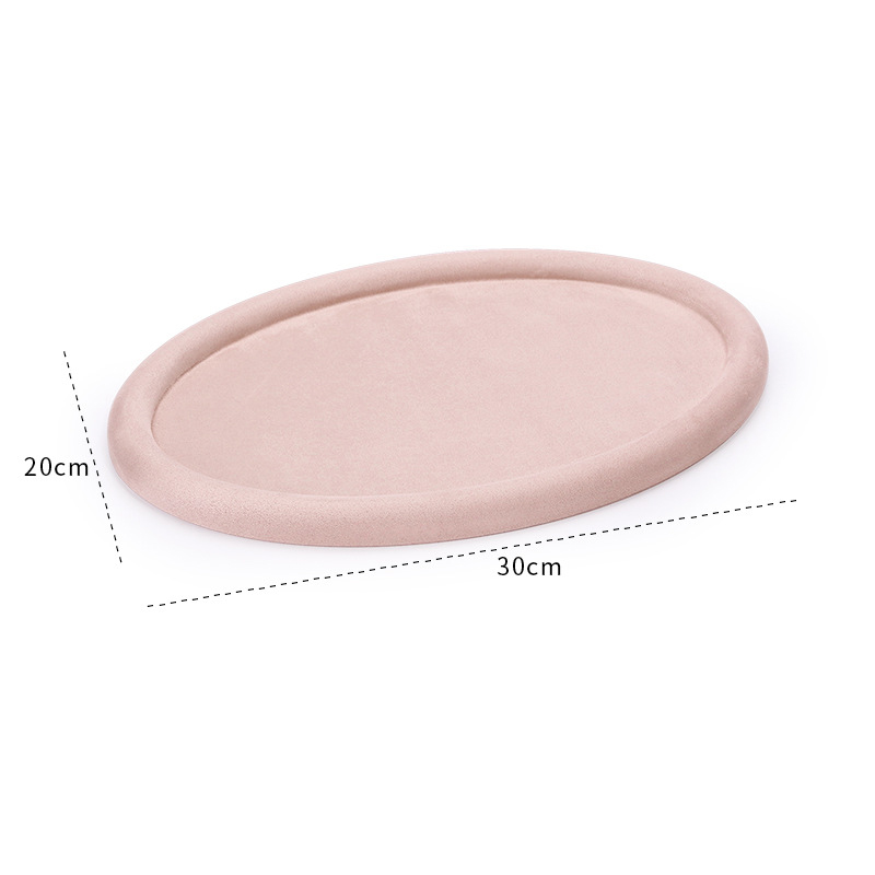 37-pink velvet skin oval empty disc H1 30×20×1.8cm