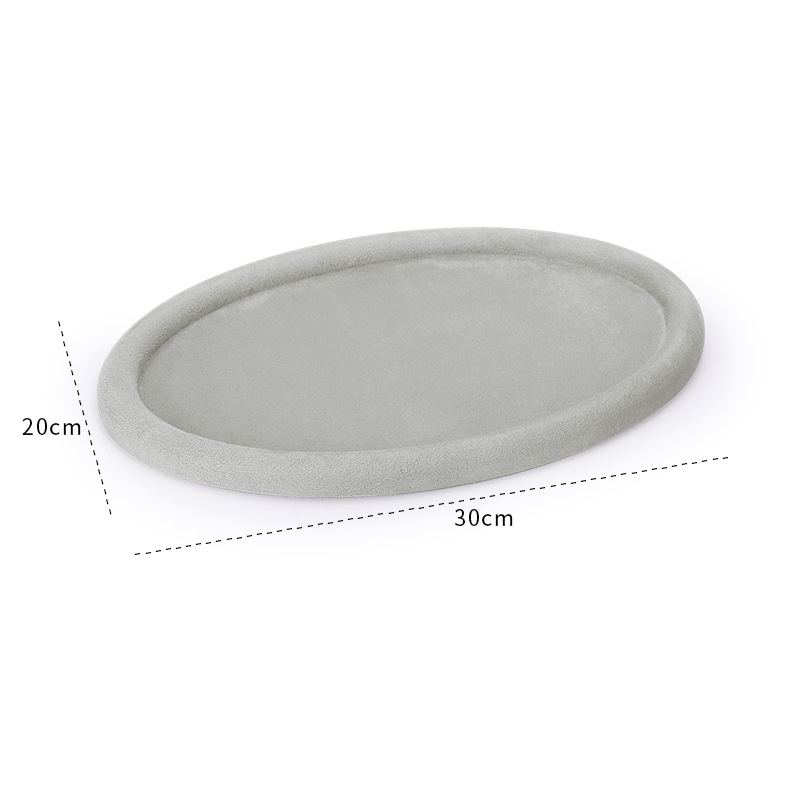 42-gray fleecy skin oval empty disc H1 30×20×1.8cm