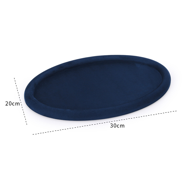 36-blue velvet skin oval empty disc H1 30×20×1.8cm