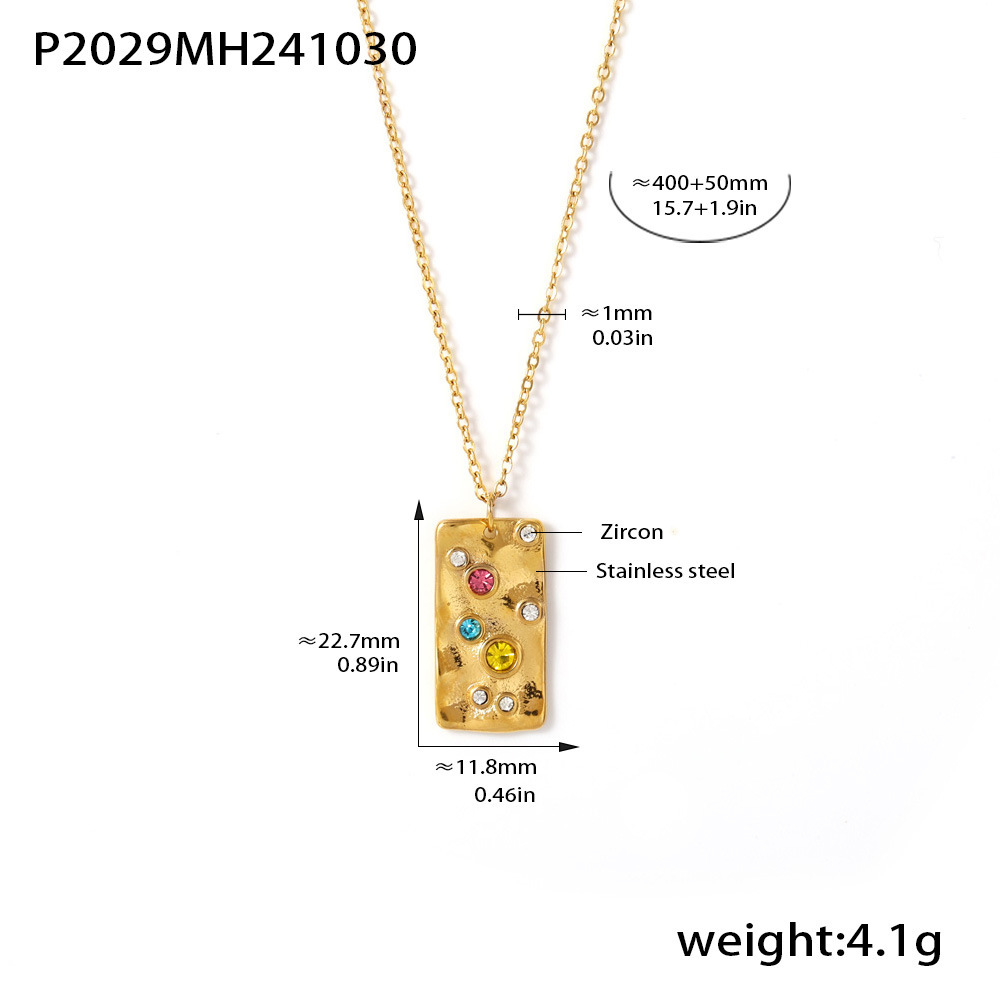 Square zircon necklace