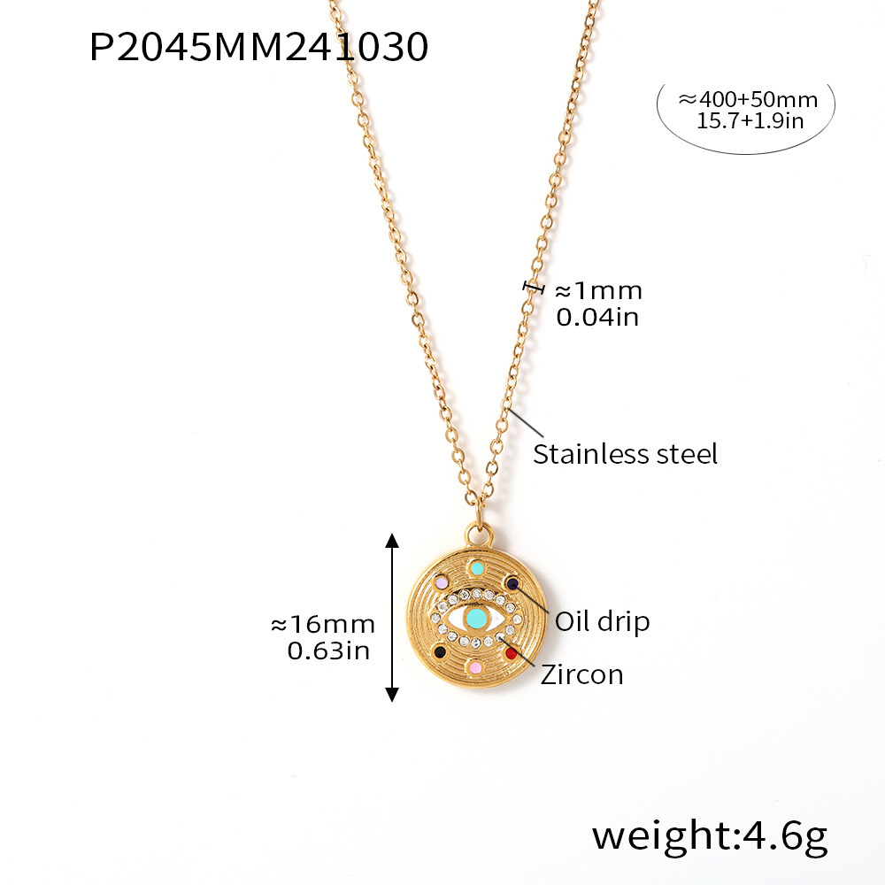 P2045 - Golden White Eye Necklace