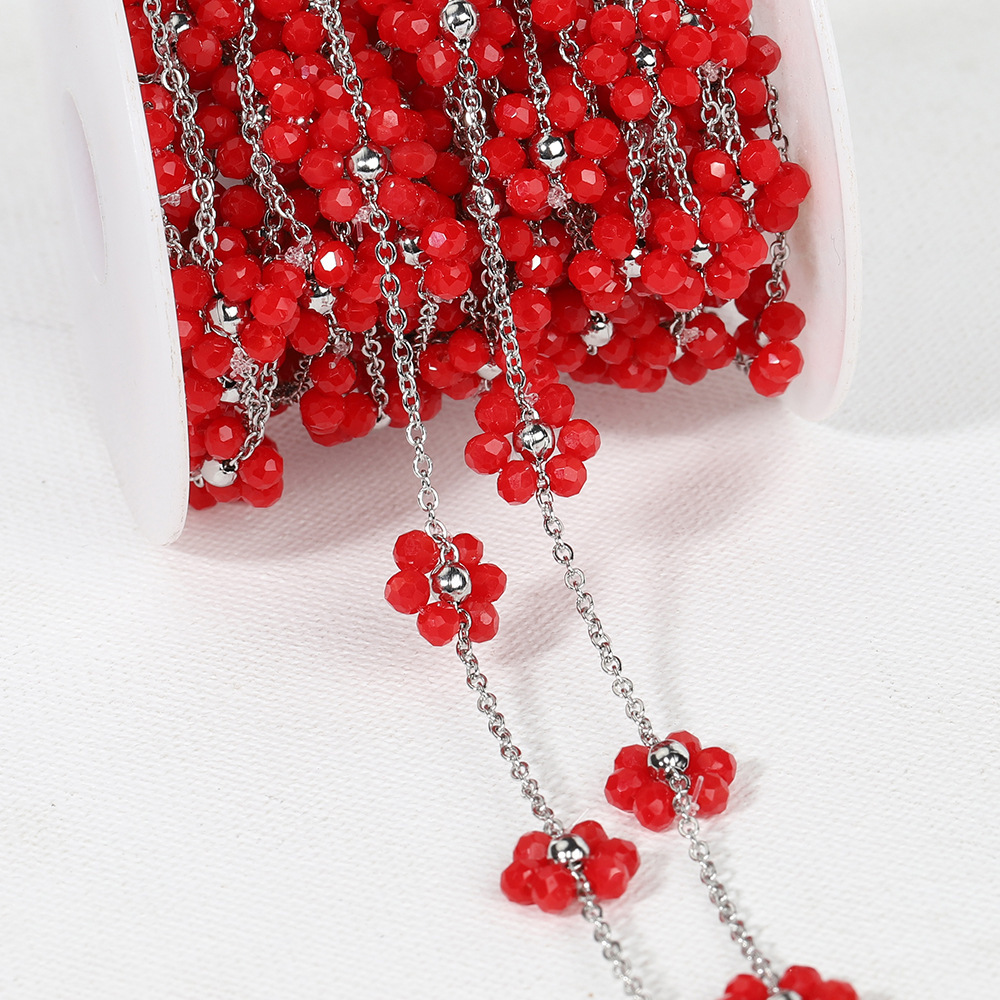 Steel color chain-red