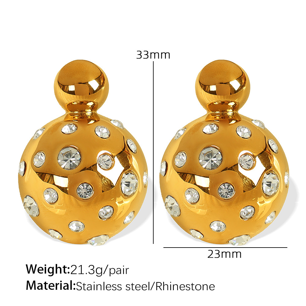 Eh732 full diamond gold earrings