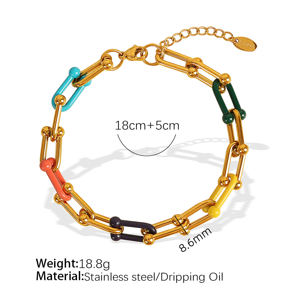 Sl71 random color oil drop gold bracelet