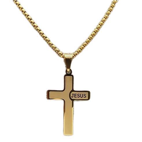 JESUS cross gold (with chain)