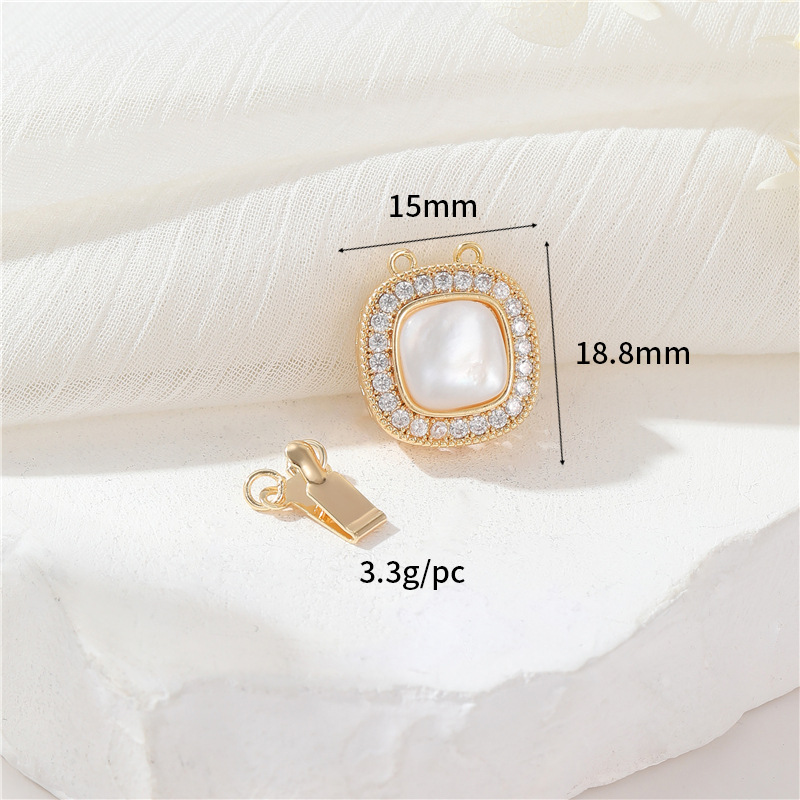 14K gold colour K010886-1 White shell