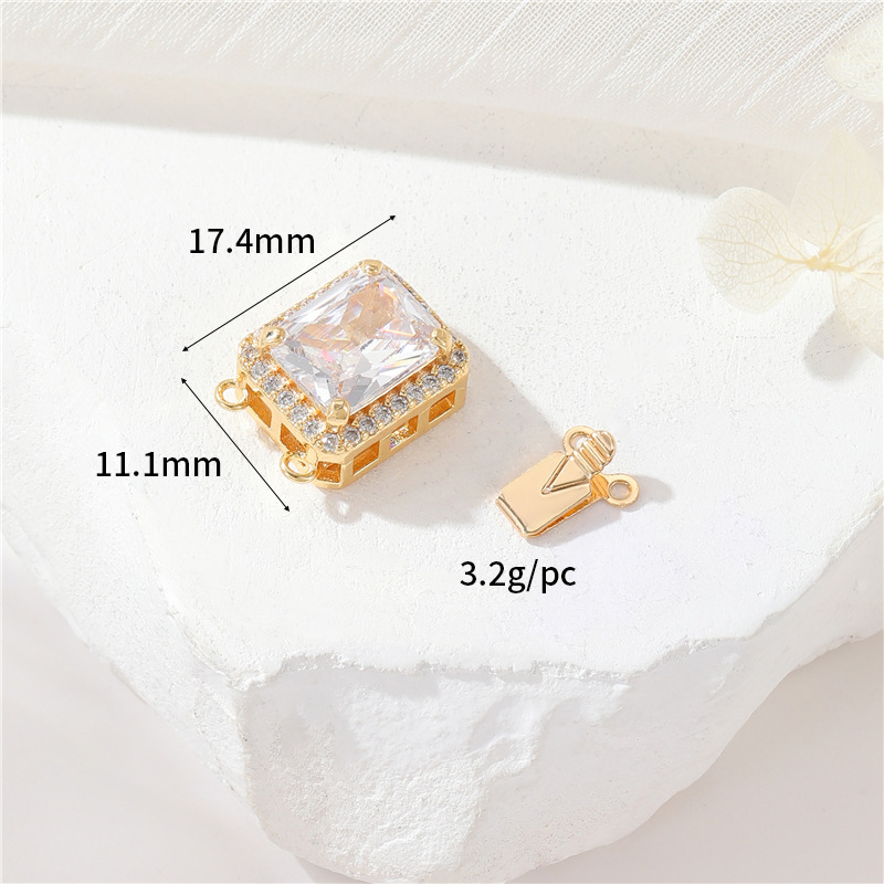 14K gold colour K011047-3A clear zircon