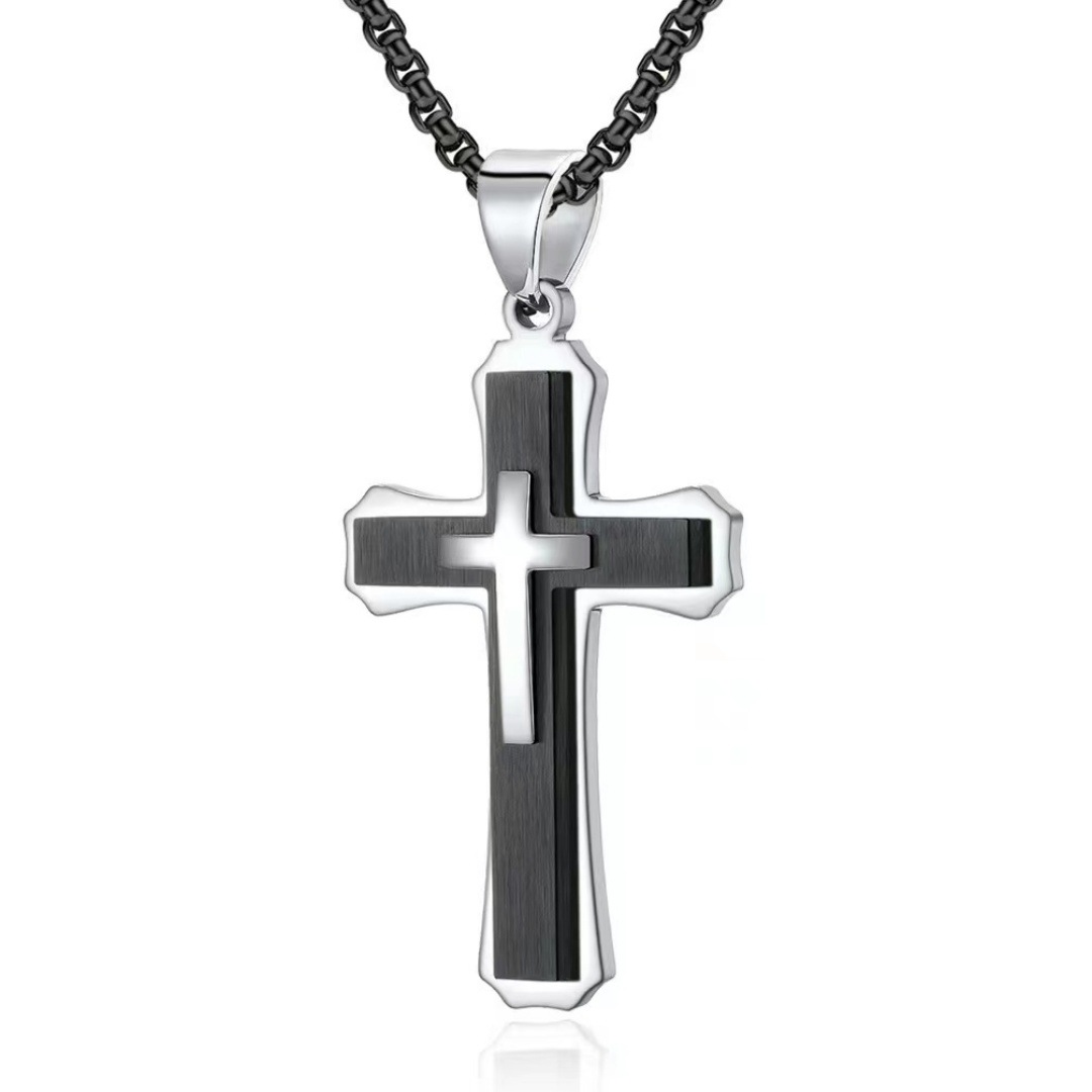 Black cross necklace