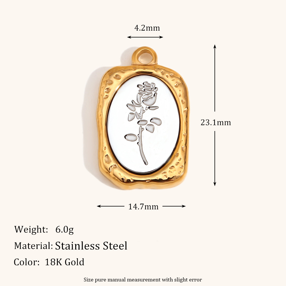 Shell rose pendant-gold