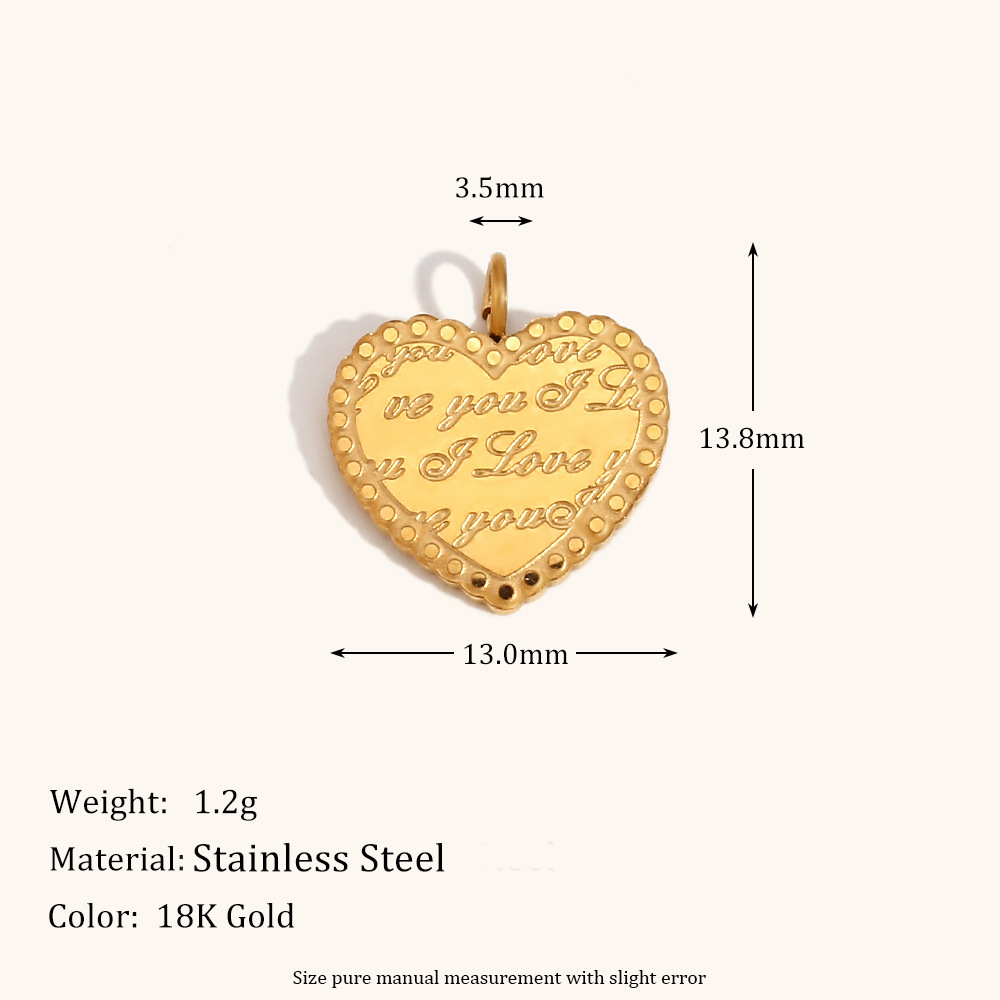 Text flat love pendant-gold