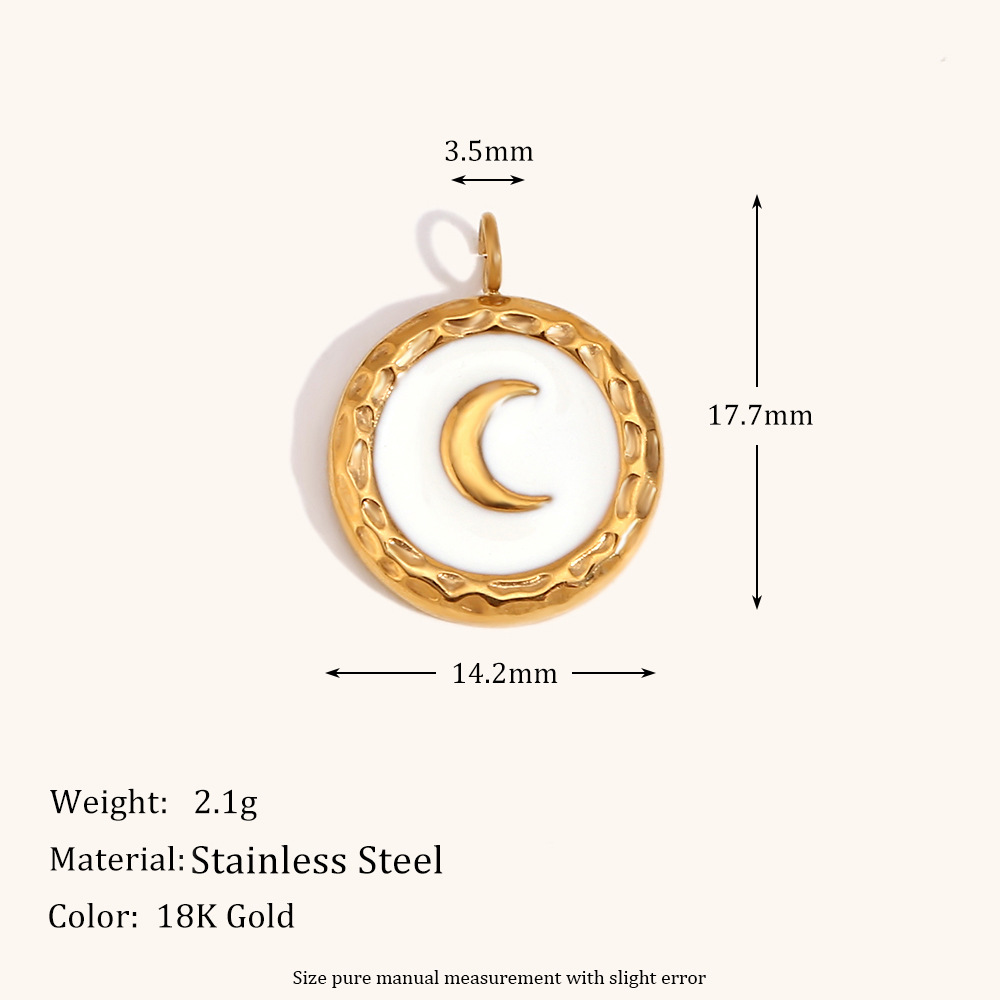 Oil dripping crescent pendant-gold