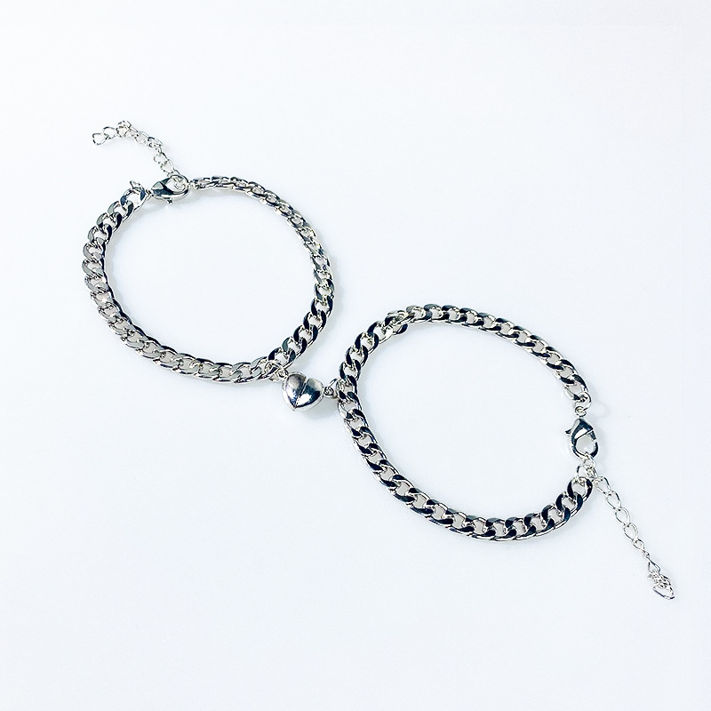 (steel color) nk chain love [two pieces]