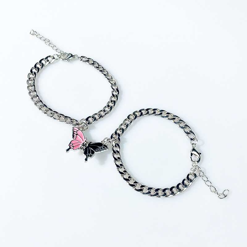 (steel color) nk chain [black butterfly   pink butterfly]