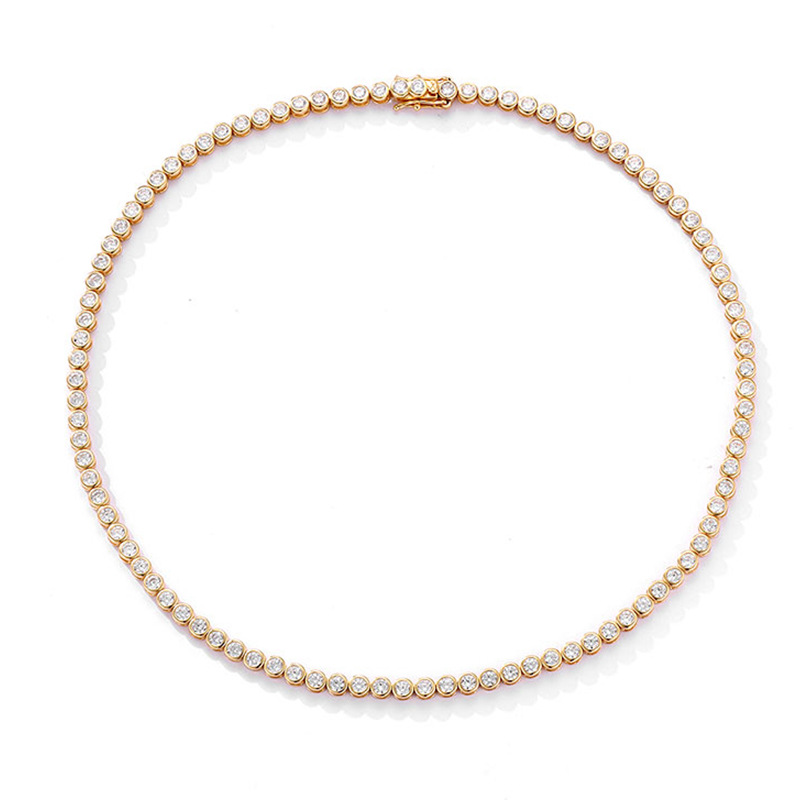 3mm Moissanite Necklace (Gold)