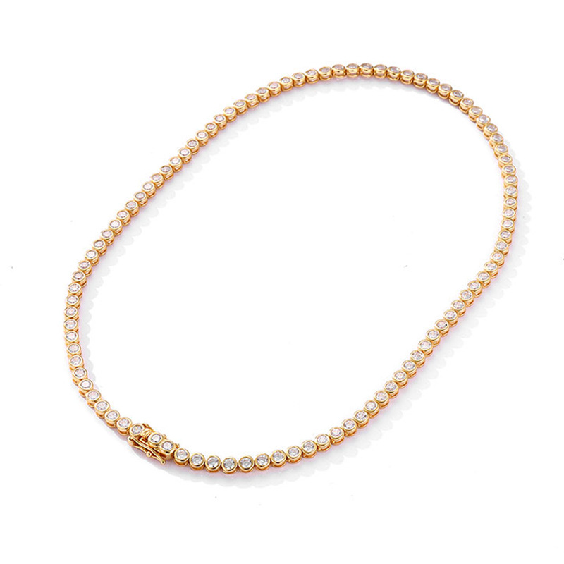 Zircon 3mm necklace (gold)