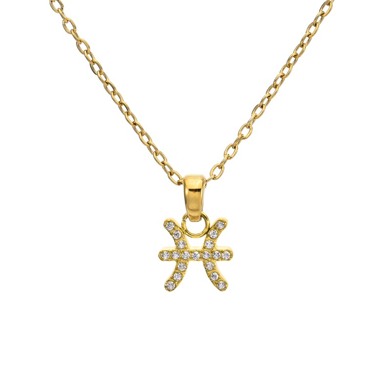 18k gold (pisces) necklace