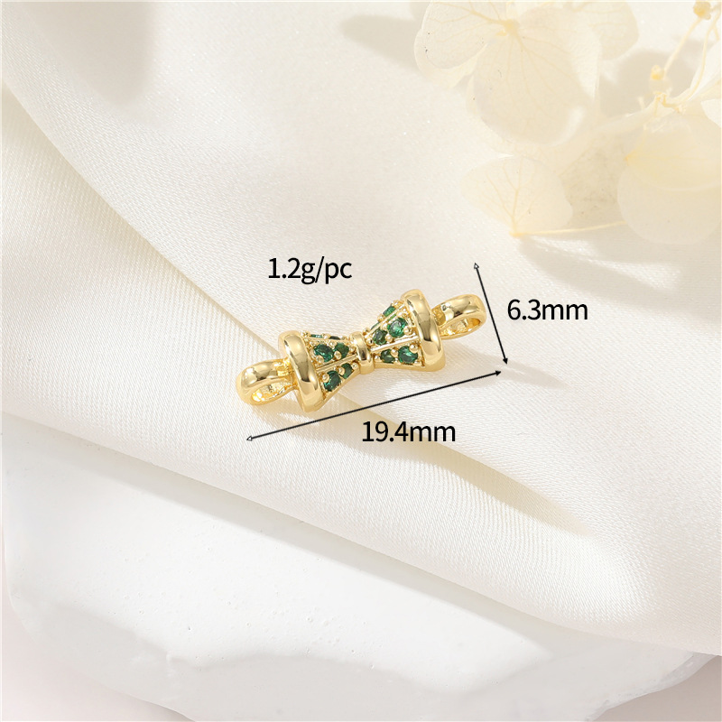 14K gold colour h-12586 green Zirconium