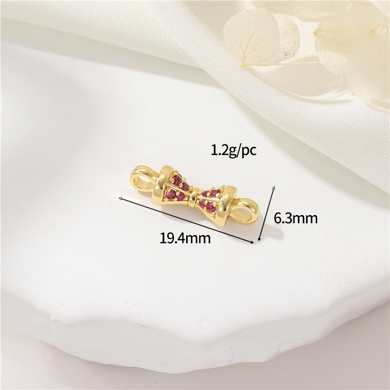 14K gold colour h-12586 red Zirconium