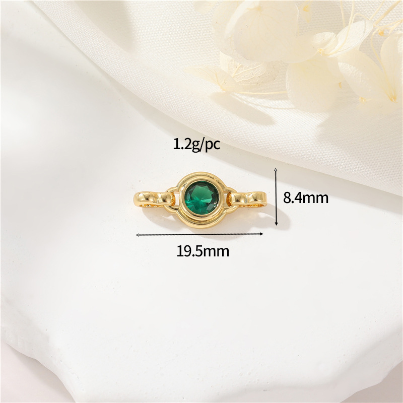 14K gold colour h-12677 green Zirconium