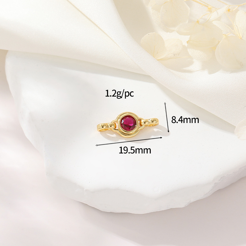 14K gold colour h-12677 red Zirconium