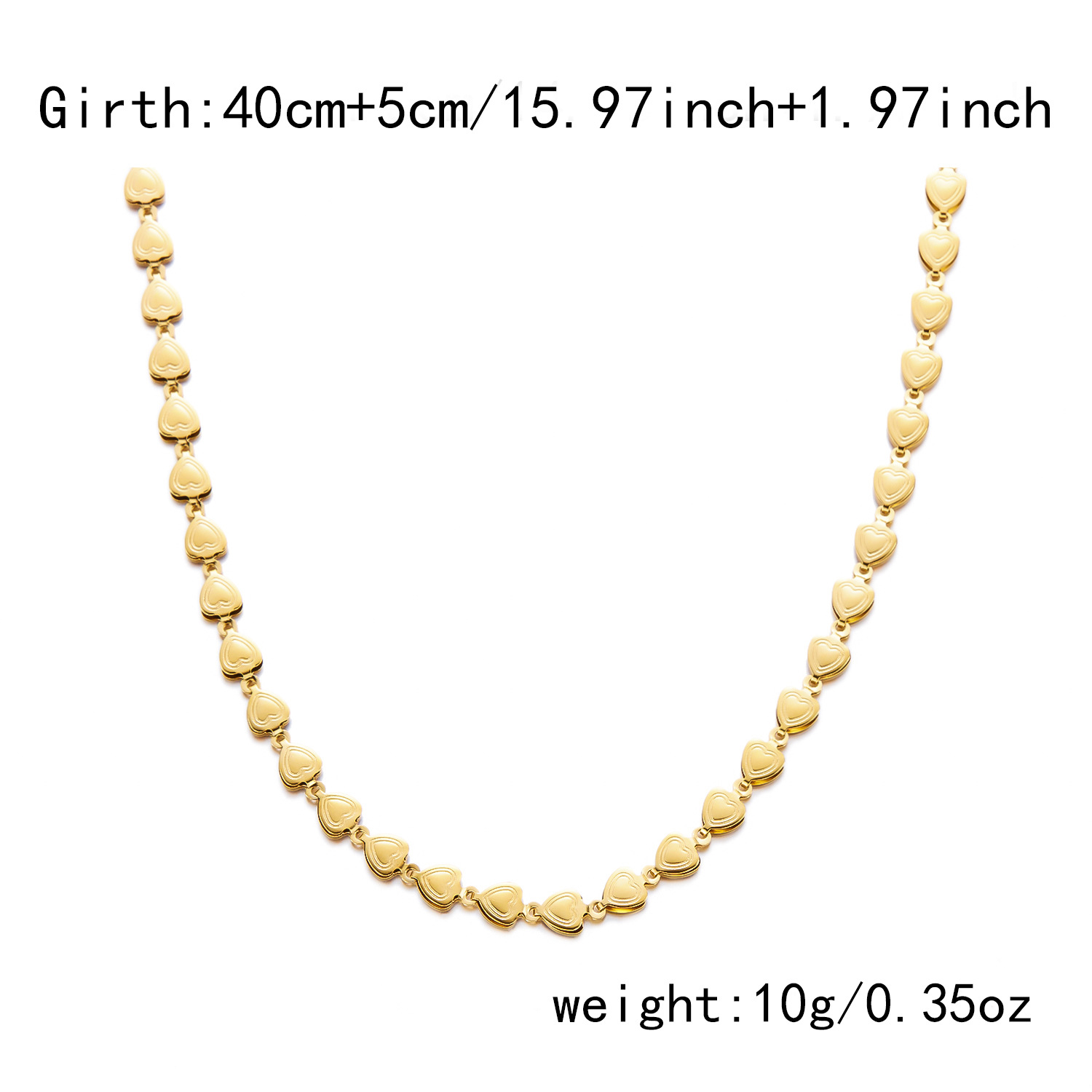 Gold double layer love chain necklace