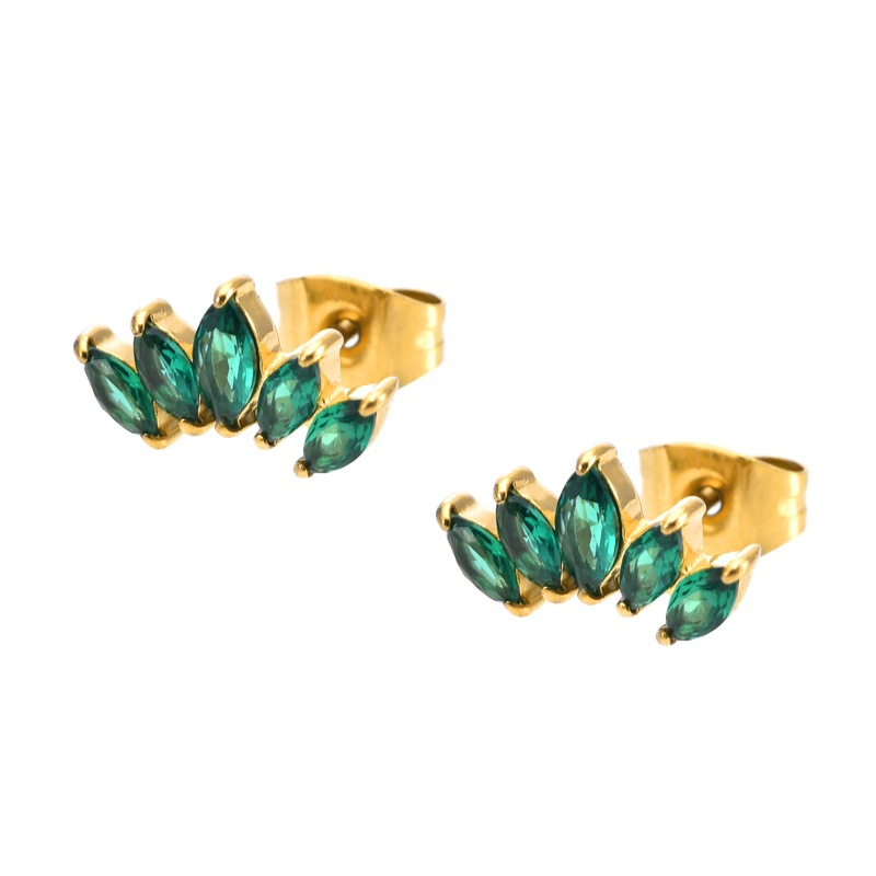 Emerald (earrings) gold