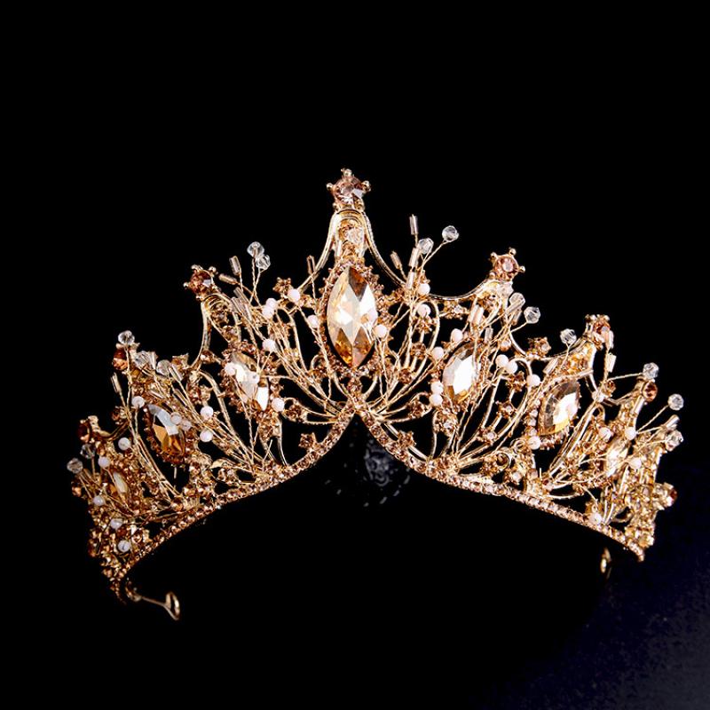 Golden champagne diamond crown