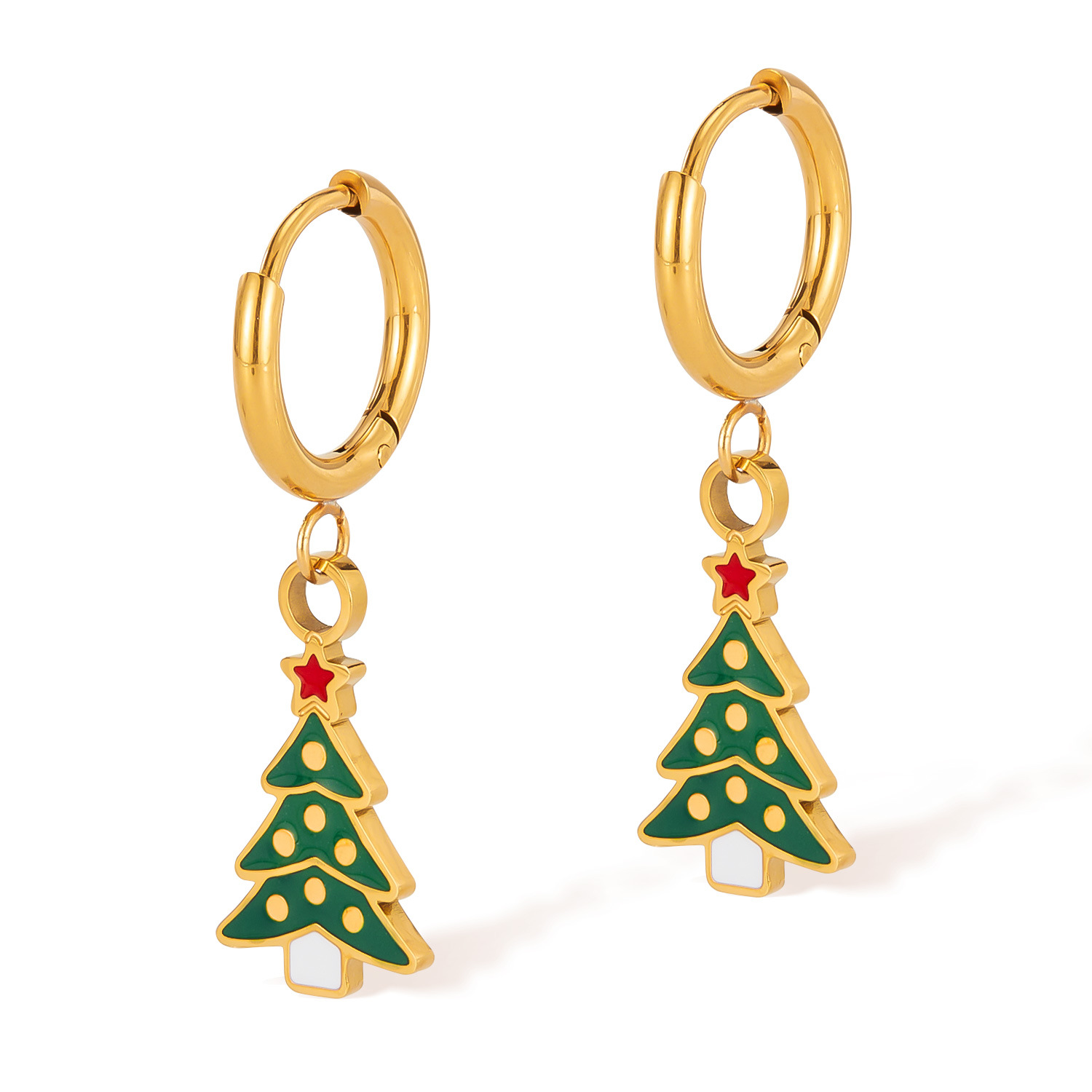 Ge1024-steel earrings gold