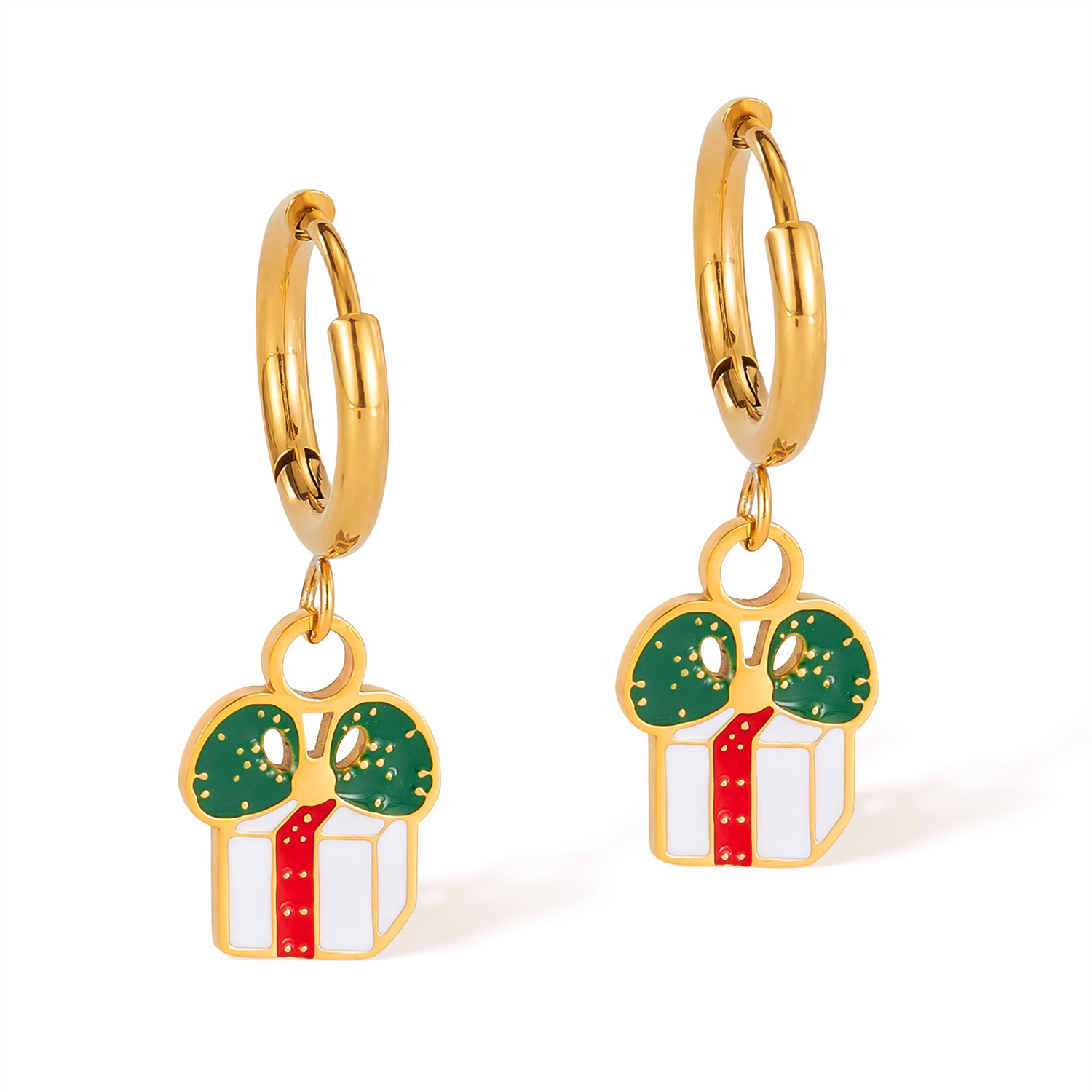 Ge1022-steel earrings gold