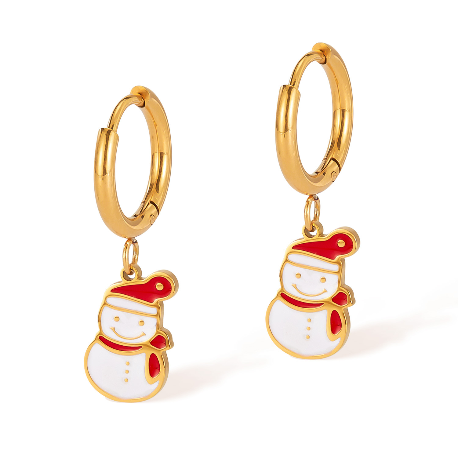 Ge1021-steel earrings gold