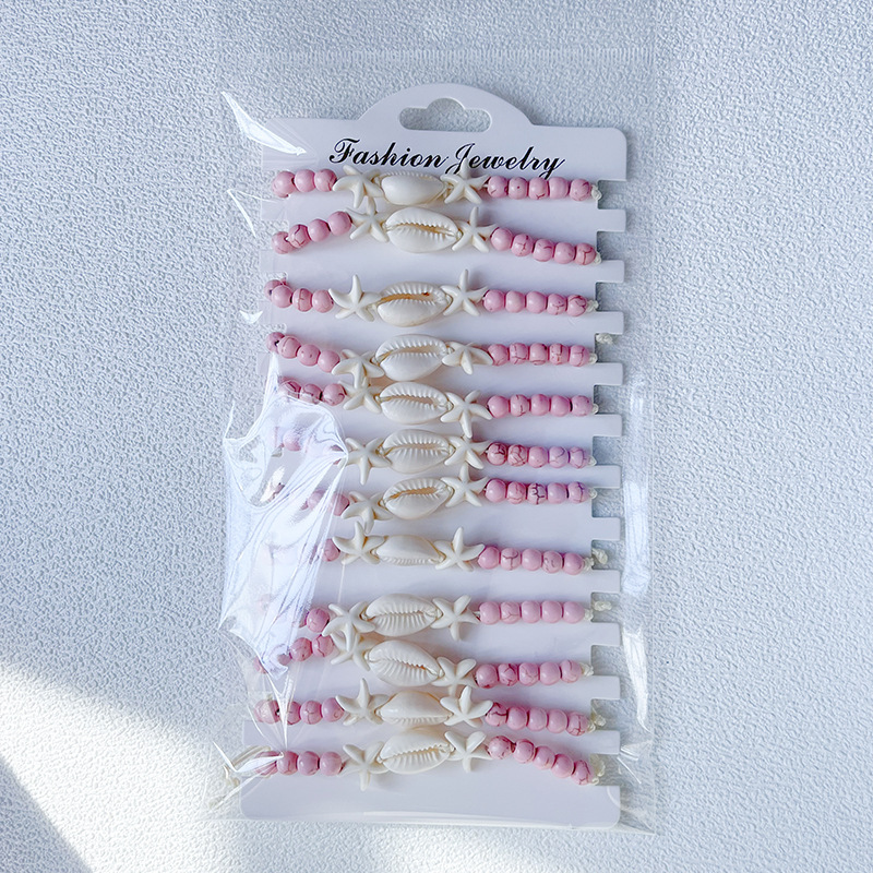 12 pieces/card pink beads