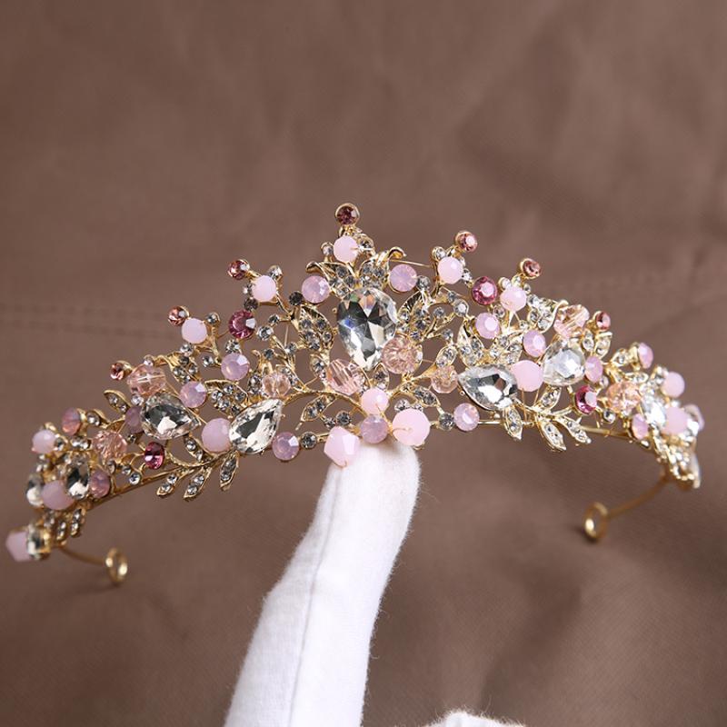 Golden pink diamond crown