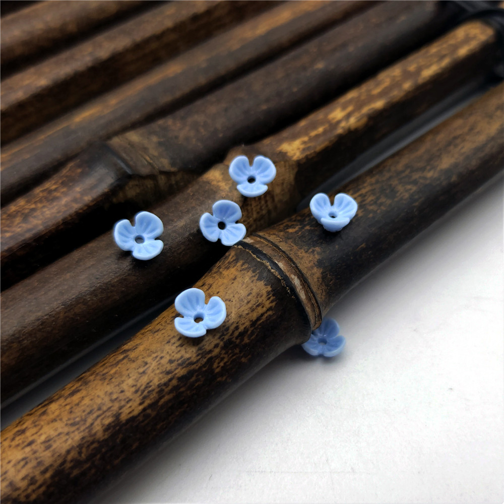 6mm three bowls of flowers (light blue)