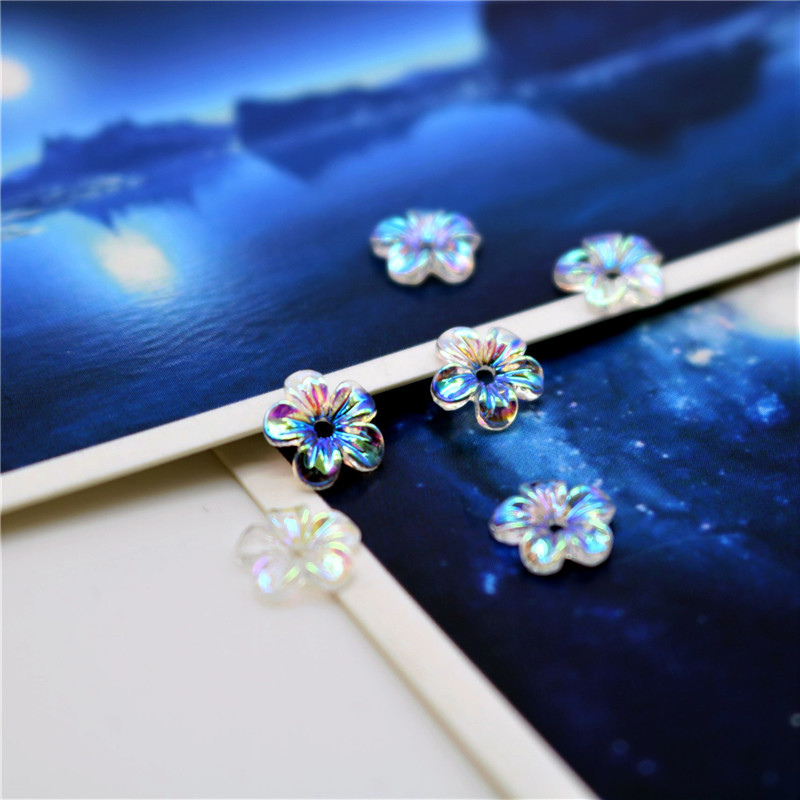 A5-204 8mm five-petal plum flower transparent AB