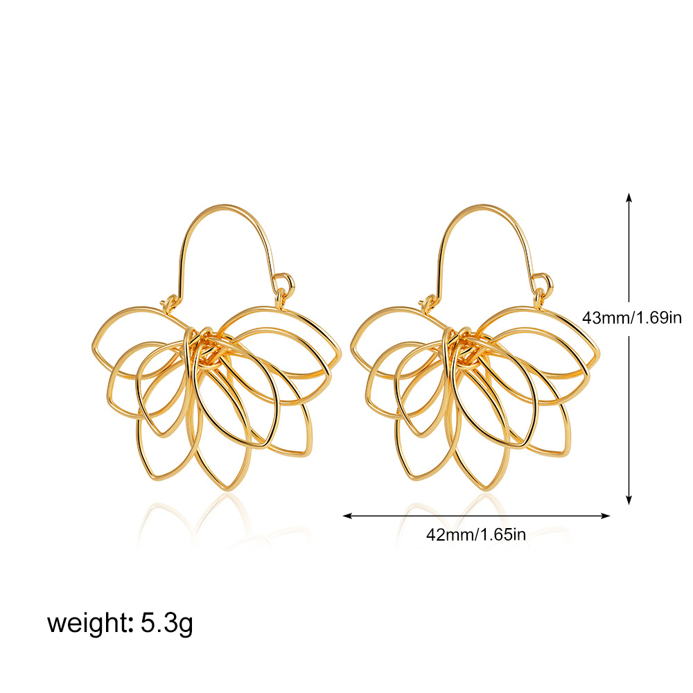 Gold flower earrings t102_1