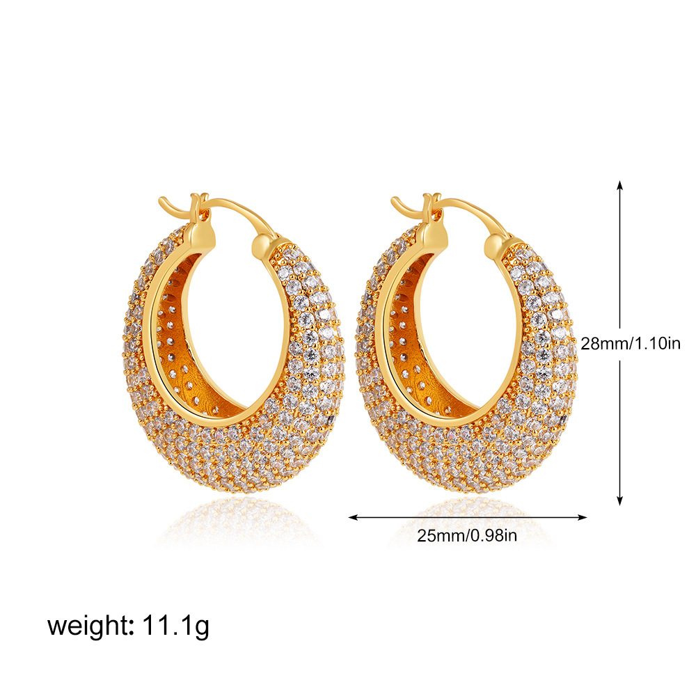 Full zircon earrings t032_1