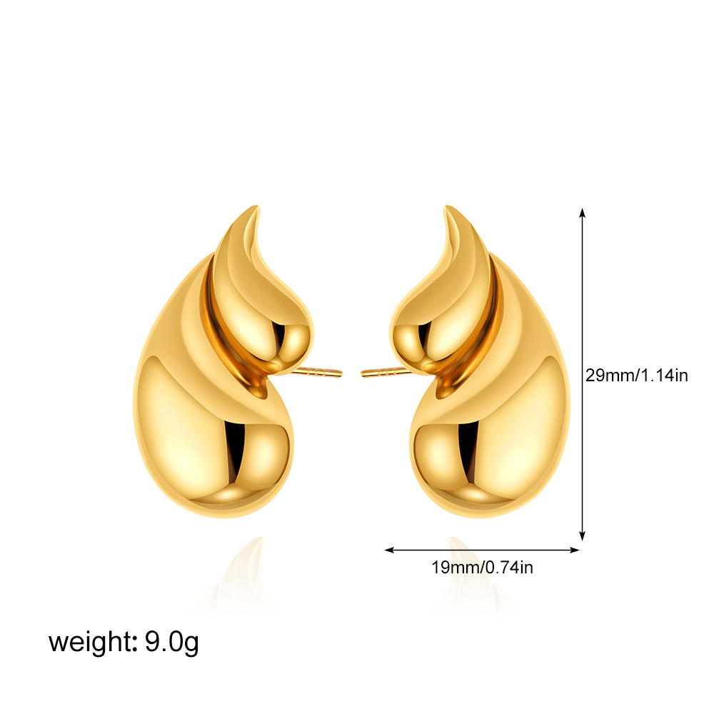 Double layer water drop glossy gold t030_1