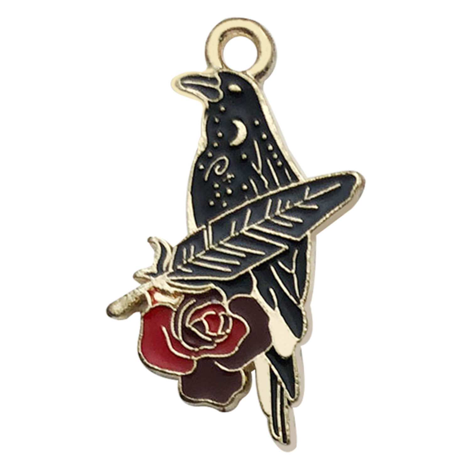 1 left flower crow 16x27mm-1.2g-18112