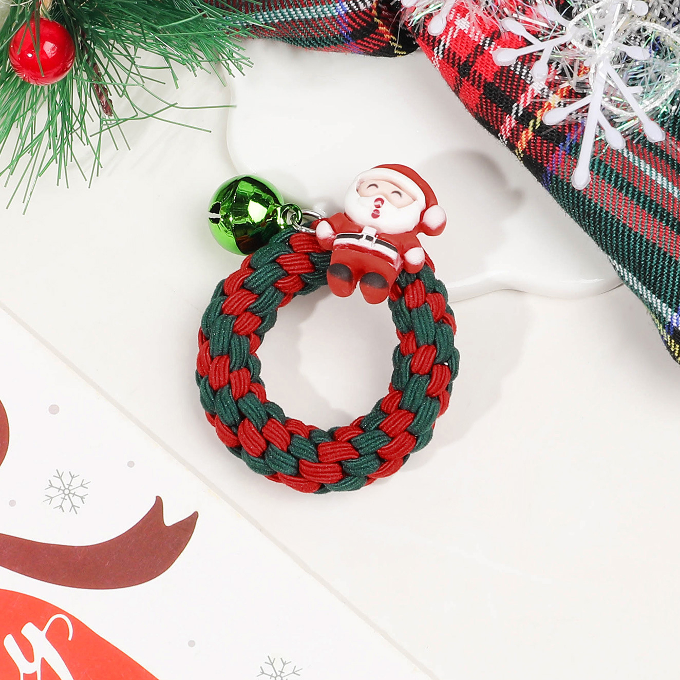 Christmas bell braided hair tie-elderly