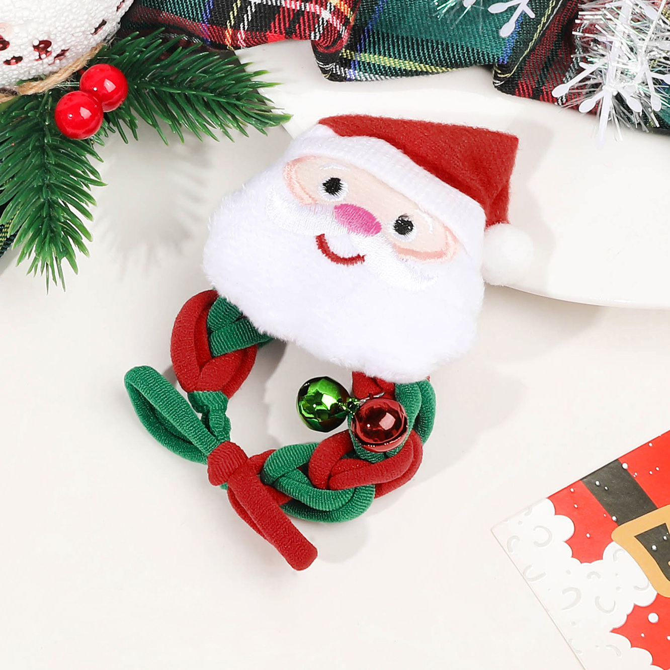 Cartoon bell braided hair rope-santa claus