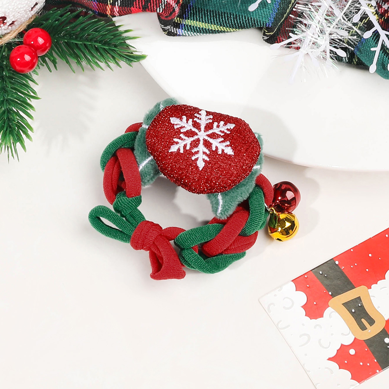 Cartoon bell braided hair rope-christmas candy