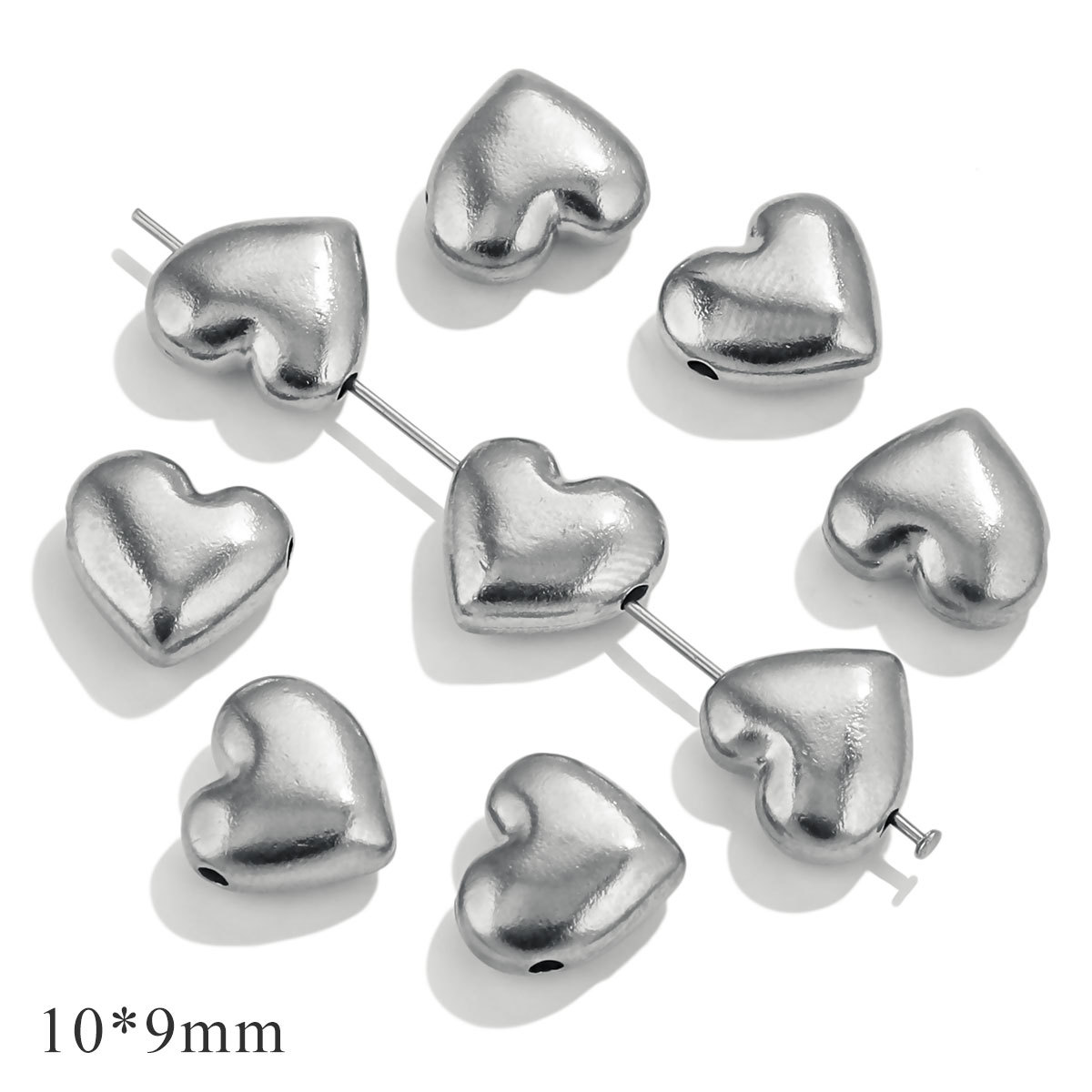 Glossy parallel hole peach heart-steel color